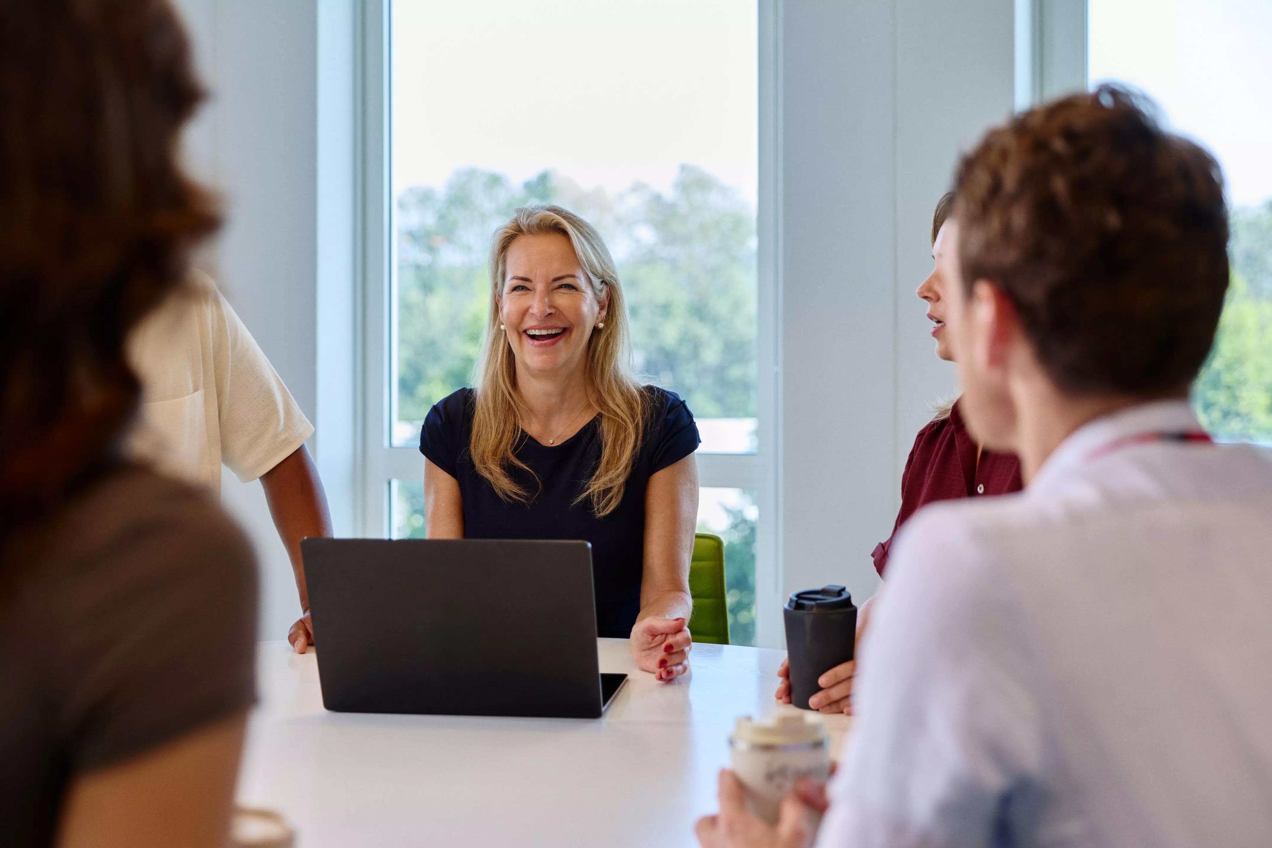 Colleagues in the Eneco HQ restaurant